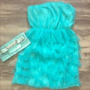 Teal Scallop Ruffled Dress Cocktail Dress 👗